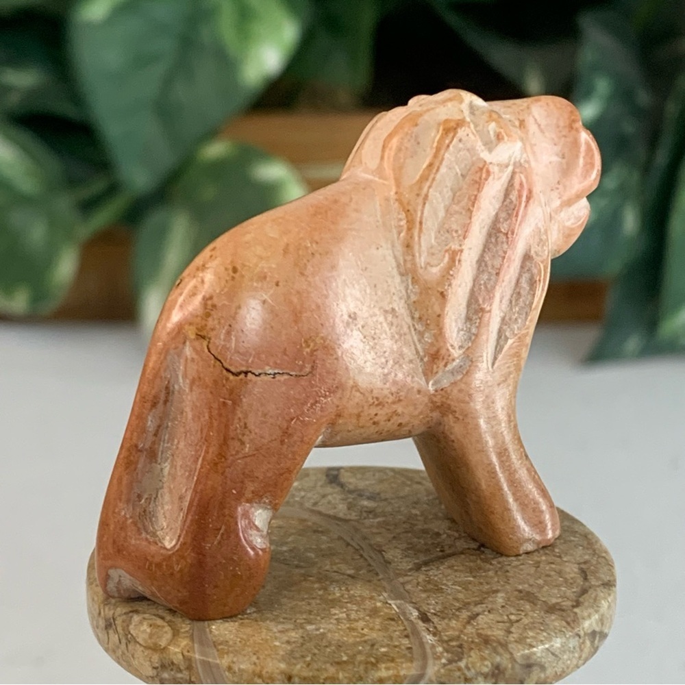 Kisii Soapstone Hand Carved Lion Figurine Stone Cat Carving Animal Figure 2” - Picture 7 of 14